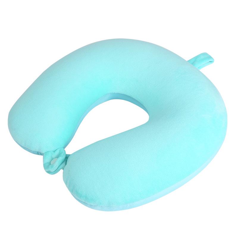 Custom Logo Solid Color U-Shaped Travel Neck Pillow with Foam Particle Support