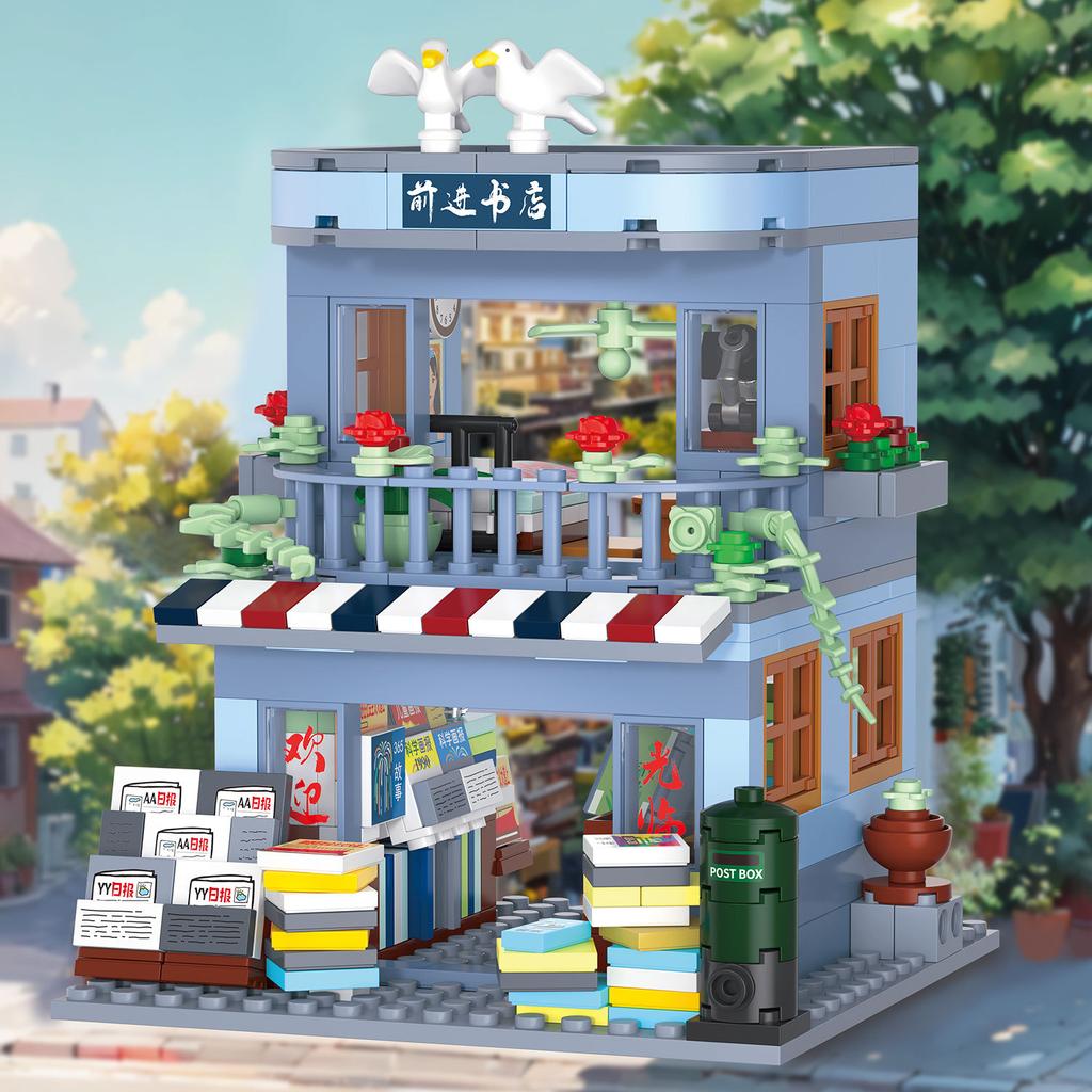 Stadt Straßenziegel Bauklötze Set für Erwachsene Mikro Bausteine Spielzeug für Kinder Mädchen Geburtstagsgeschenke Shop Mini Bausteine Kinderspielzeug
