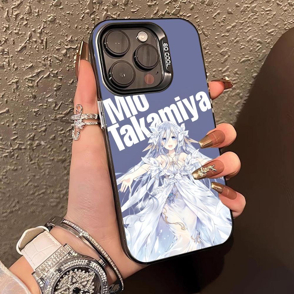 Date a Live Mio Takamiya Translucent Mobile Phone Case for iPhone 17 16 15 14 13 12 11 X XR XS Air Pro Max Plus Colorful Cover