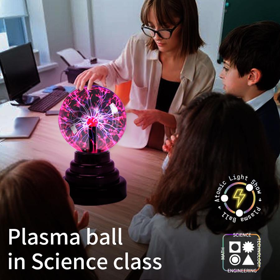 3 Inch Magic Plasma Ball Lamp LED Atmosphere Night Light Touch and Sound Sensitive Glass Plasma Light Bedroom Decor Kids Gift