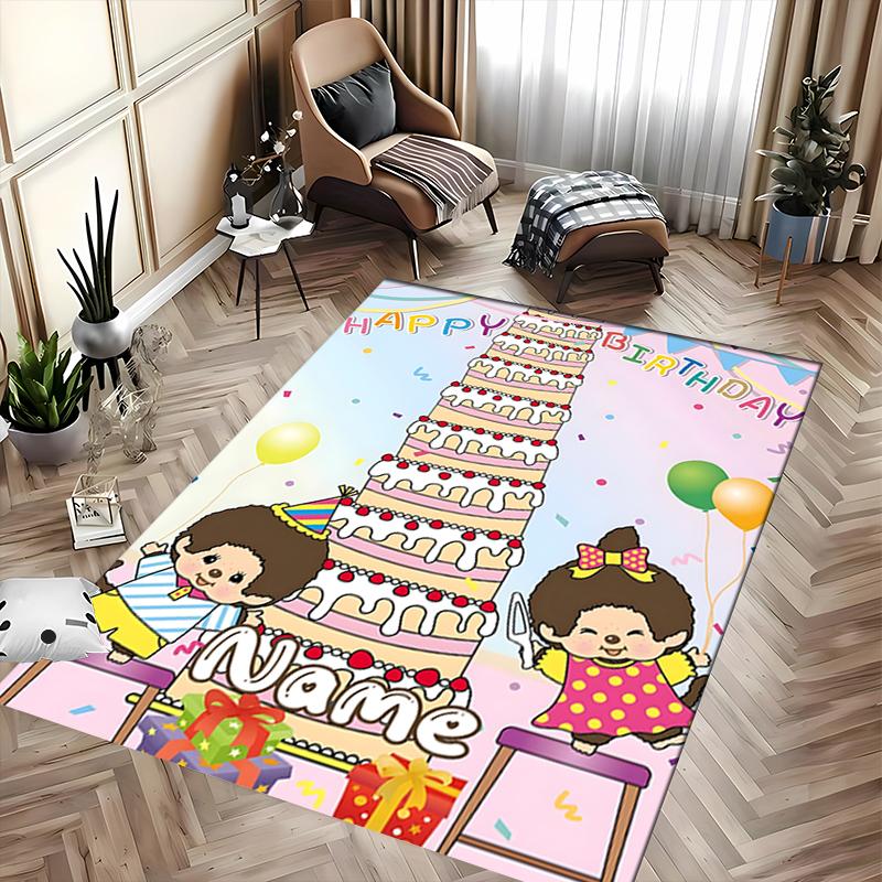 Custom personalization Monchich Area Rug - Perfect For Kitchen, Bathroom,Laundry Room Decor Large Size Available,Gift All Seasons