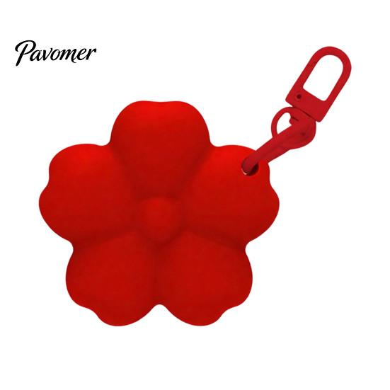 Lip Balm Holder Keychain Silicone Flower Lipstick Keychain, Portable Carrier for Bag Accessory Backpack Handbag, Travel Gloss Women