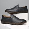 Fashion Men Shoes Casual Summer Mens Loafers Leather Moccasins Comfy Breathable Slip On Boat Shoes Male Boat Male Beanie Shoes Plus Size