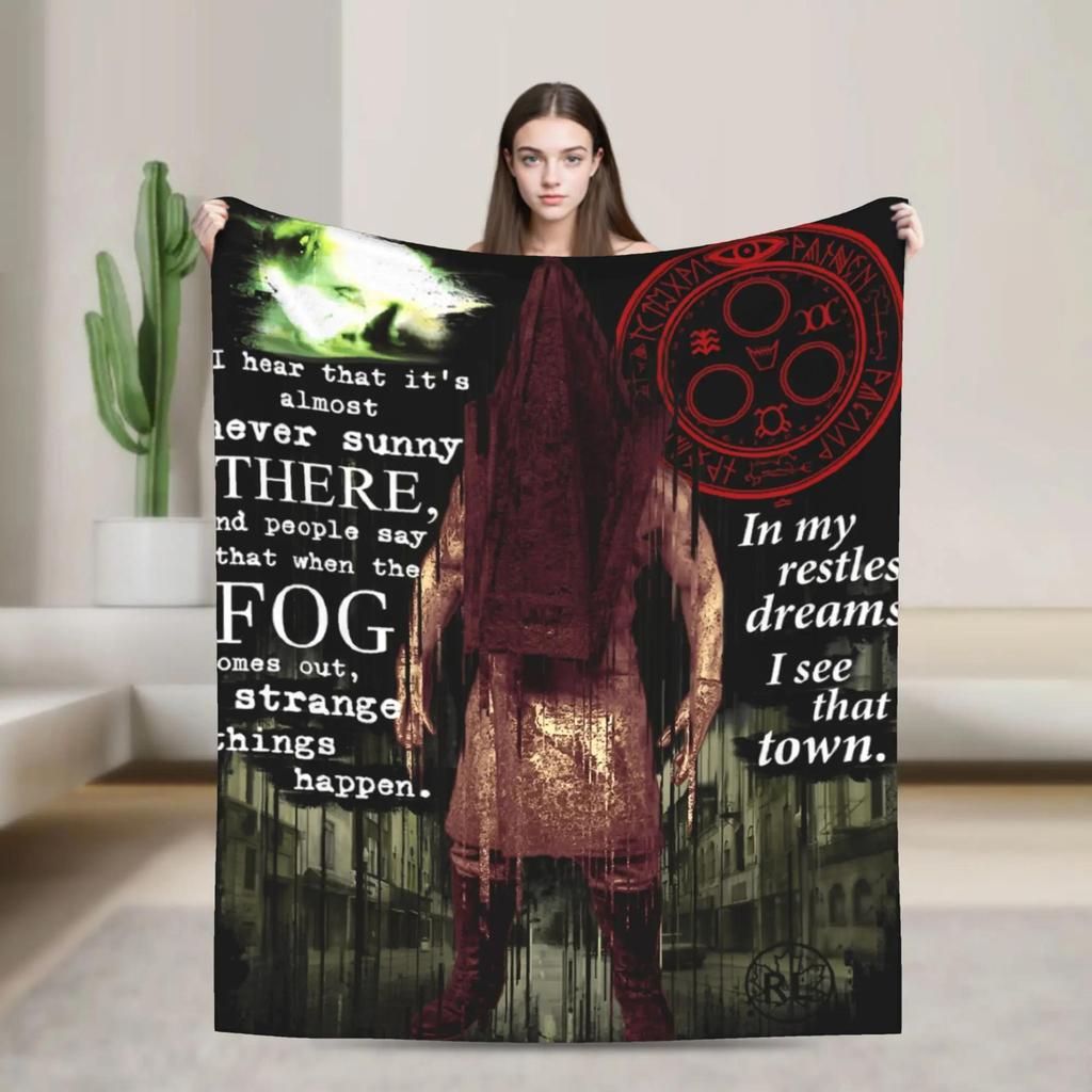 Silent Hill Game Flannel Blanket Soft Bedding Throw for Couch Chair Travel Fashion Sofa Bed Cover