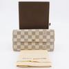 Louis Vuitton Portemonnaie Sarah N61735 Weißes Damier Azur Canvas Unisex Gebraucht