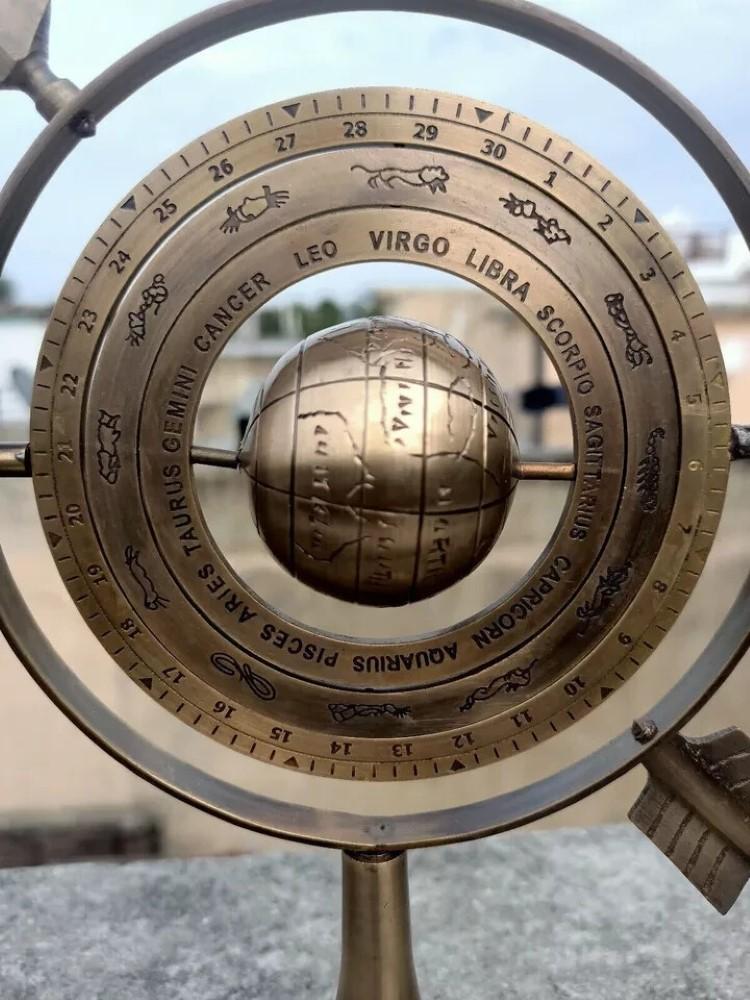 Antiques Era Brass Celestial Armillary Globe Sphere Astrological Globe