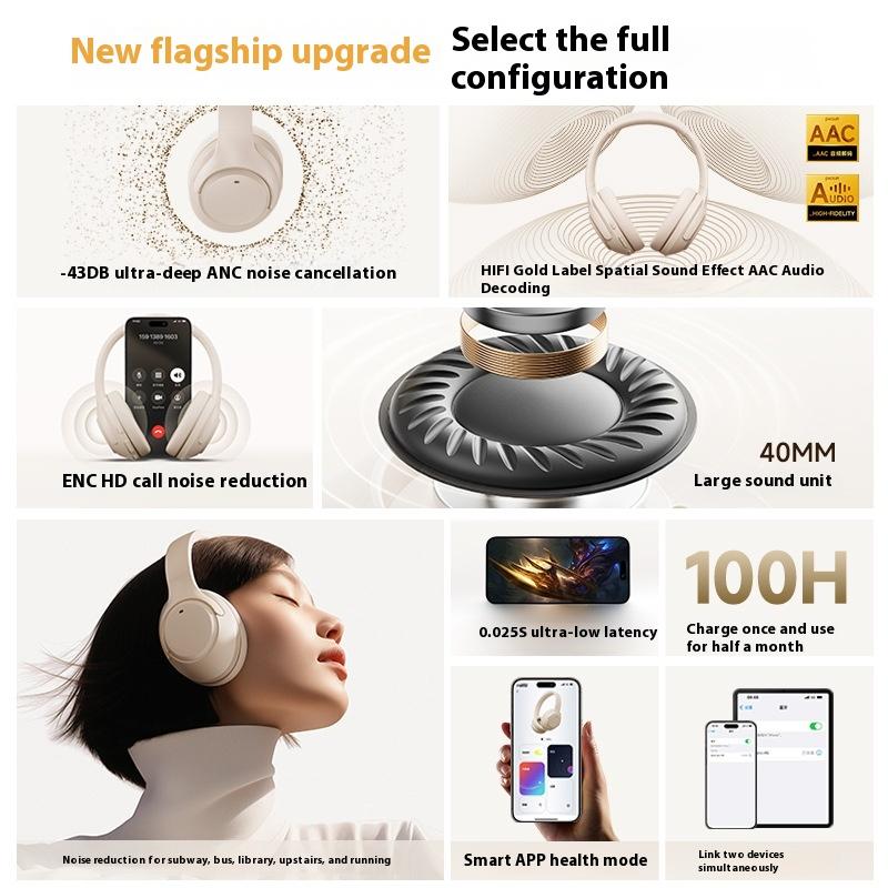 Wireless Bluetooth ANC Active Noise Cancellation Headset Computer Games Low Latency Noise Cancellation