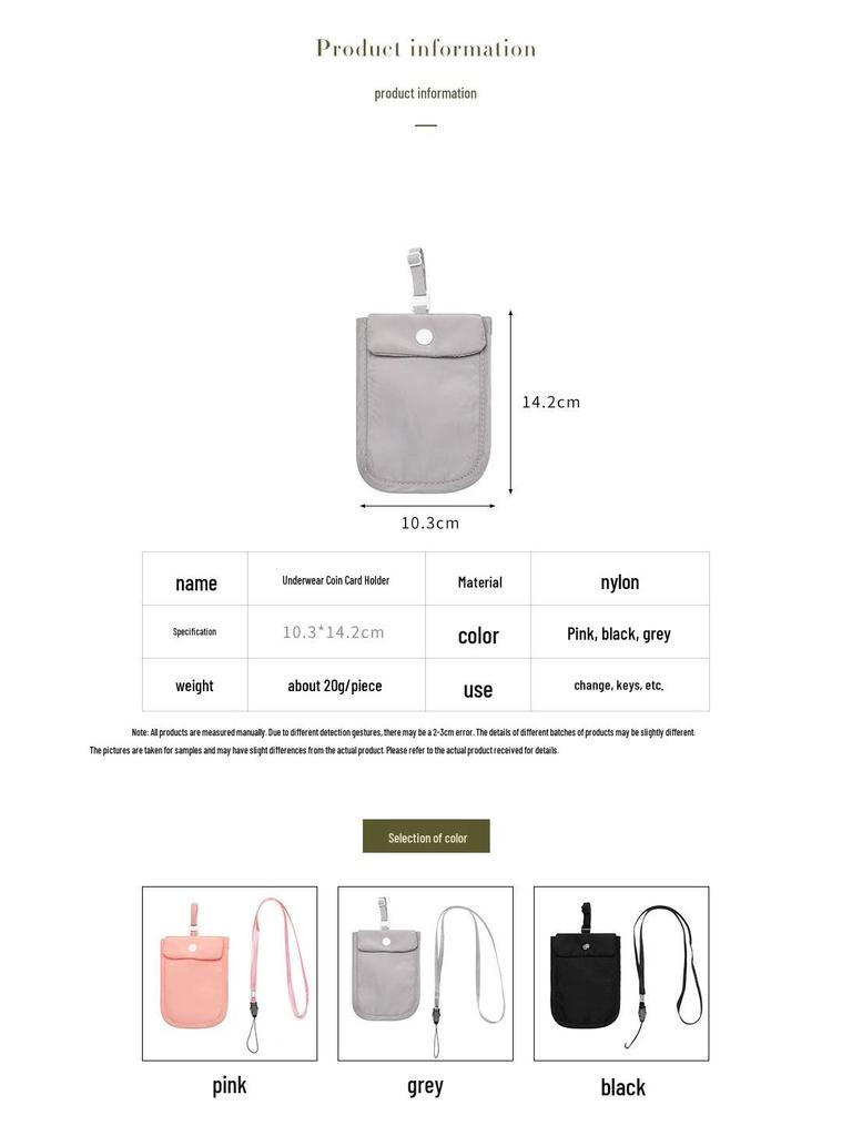 Şık Naylon Bozuk Para ve Kartlık: Kadınlar için Ultra İnce, Vücuda Oturan ve Gizli Stil Seyahat Çantası