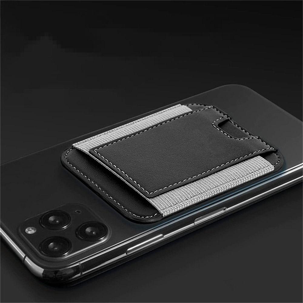Leather Magnetic Elastic Card Holder Case Elastic Elastic Leather Slot Card Holder Mobile Phone
