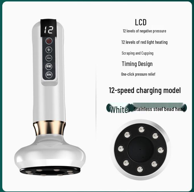 Smart Electric Guasha Cupping Device with Negative Pressure, Large Suction, and Bianstone Hot Compress