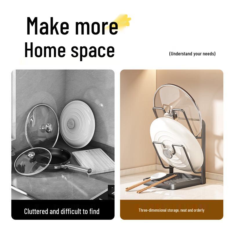 U-Shaped 2-Tier Countertop Pot Lid Rack