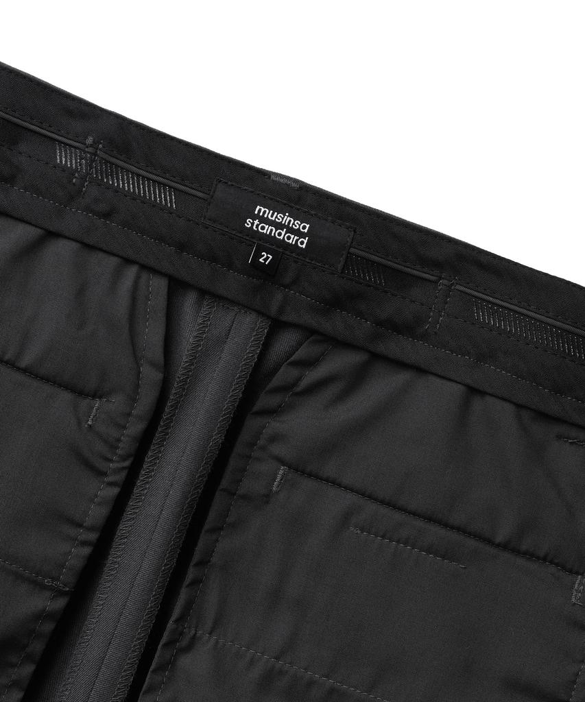 MUSINSA STANDARD WOMAN Women'S Straight Hidden Banding Slacks [Gray]