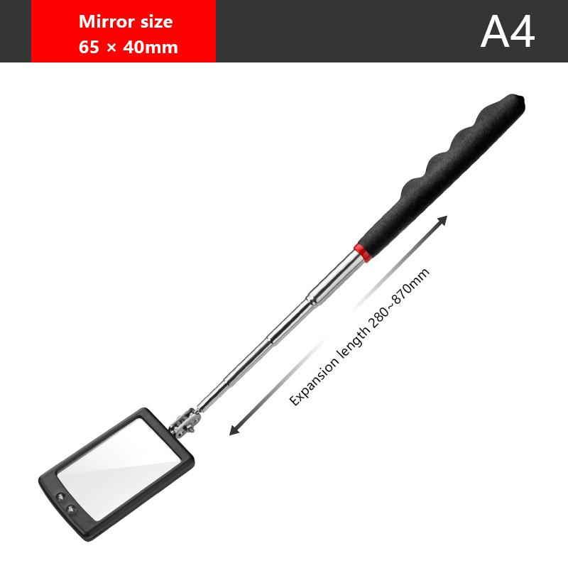 Square/Round 360 Degree Rotatable Angle Mirror Extendible Inspection Stainless Steel Mirror Automotive Repair Detection Tool