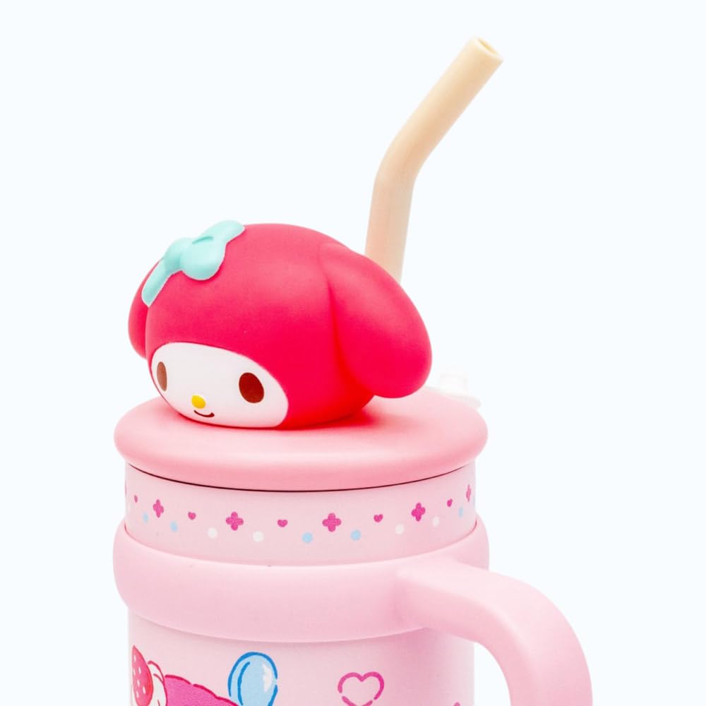 Skater Handled Straw Tumbler with Sanrio My Melody Mascot 700ml, Insulated, (STSTBM7-A)