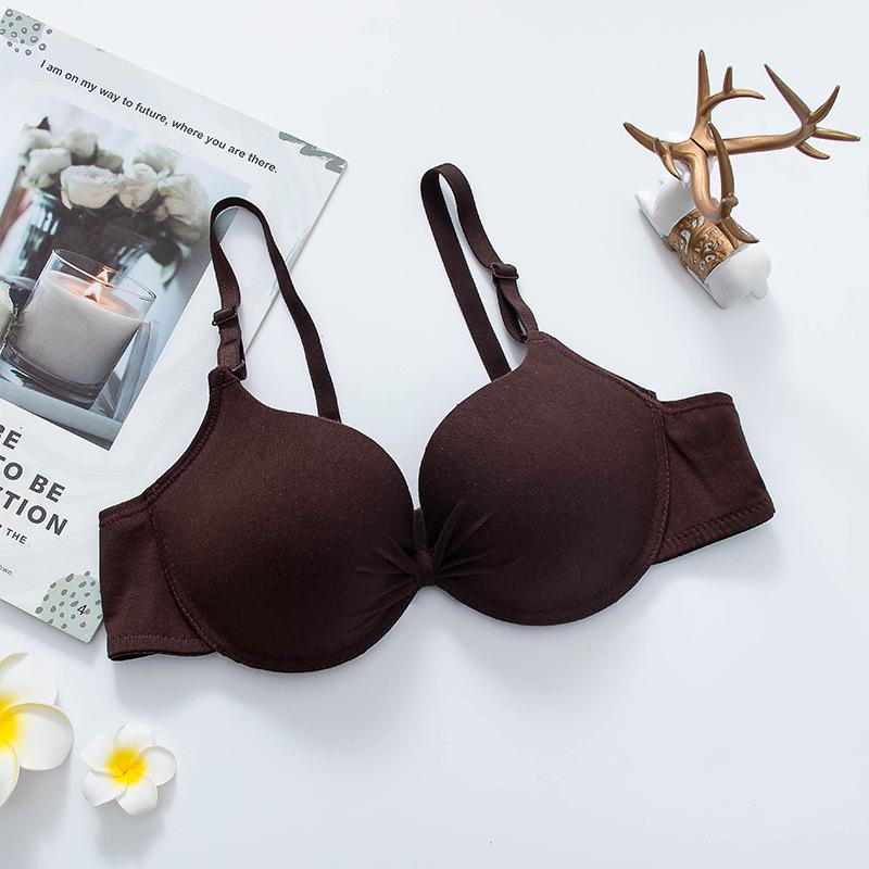 Women's Comfortable Cotton Push-Up Bra with Underwire and Adjustable Fit