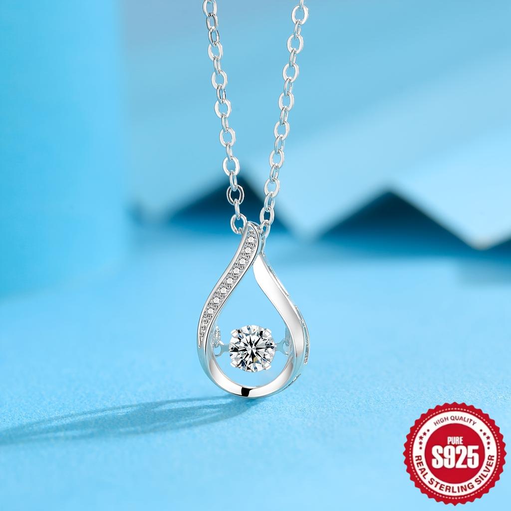 sterling silver water drop pendant necklace - a dazzling fashion accessory