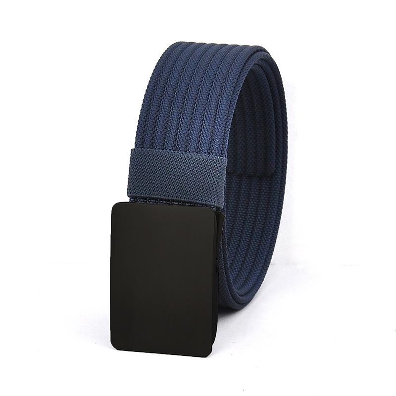 Herren-Gürtel aus nicht porösem Segeltuch mit glatter Schnalle, einfacher Freizeit-Nylon-Flechtgürtel, Modetrend-Hosengürtel