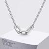Vnox Punk Style Link Chain Necklace for Men, Adjustable 50+5cm Necklace, Silver Color Metal Links Collar Minimalist Jewelry Gift