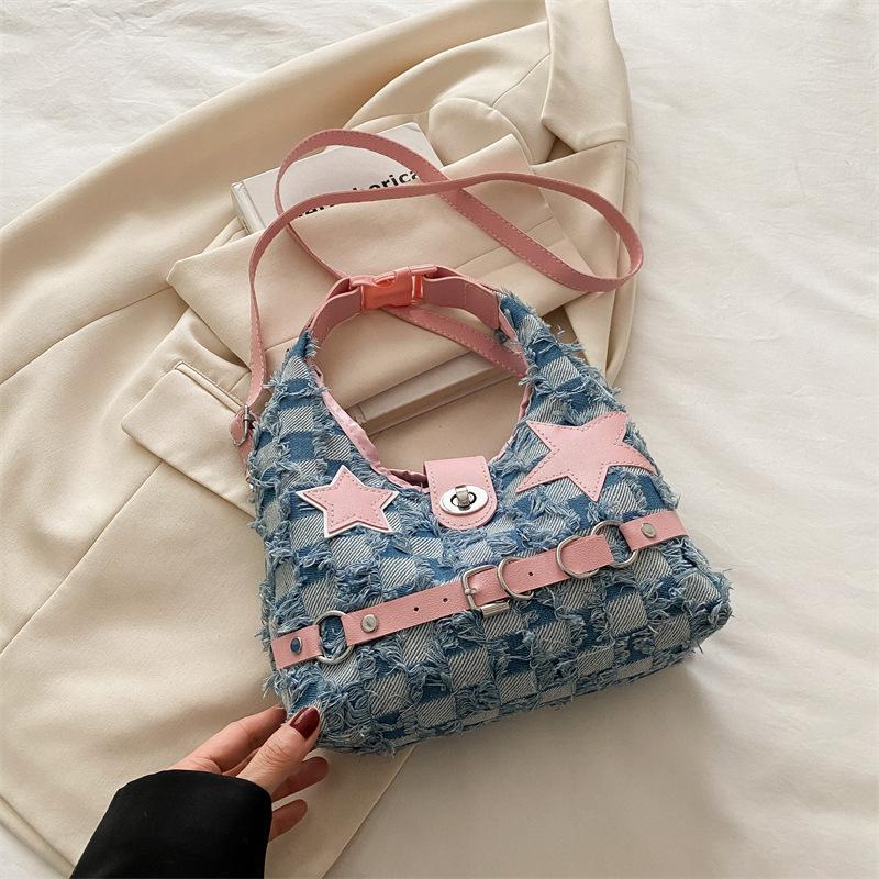 

A sexy cloth bag women s new casual denim fashion portable shoulder underarm bag women s bag