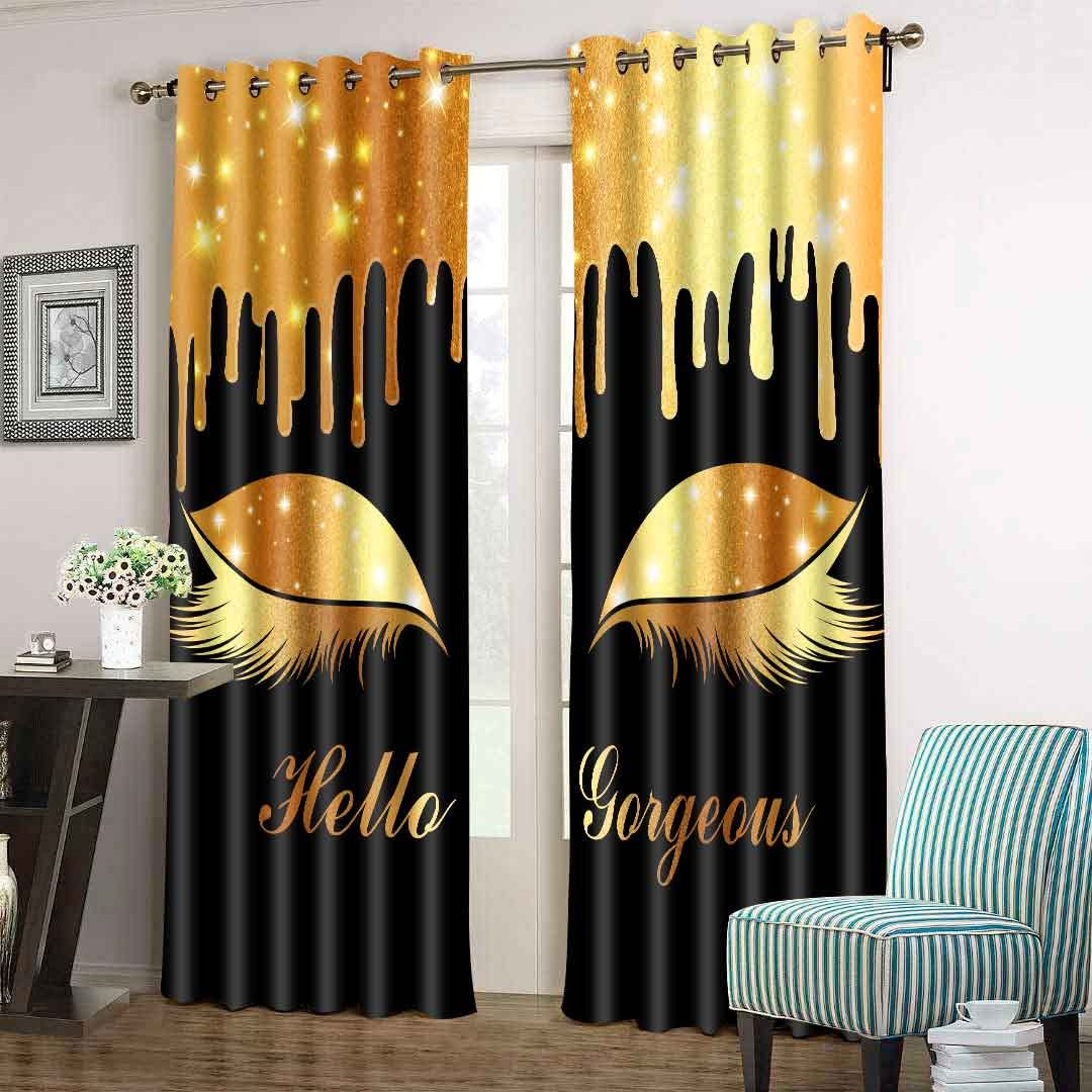 

Living Room Outer Space Girl Eyelash Eyebrow Cheap 3D Printed Bedroom Ornament onSale 2Panels for Luxury Sleek Shade Window Draperies ideal 100W130H(CM)40x51in&Grommet Top