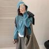 Candy-colored Hooded Pullover Sweater for Women's Outerwear Autumn and Winter New Lazy Style Loose and Versatile Casual Knitted Sweater Top