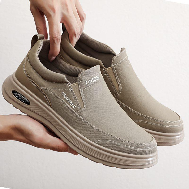 Men's Spring-Autumn Breathable Non-slip Casual Shoes - Versatile Slip-on for Middle-aged and Elderly cm marrone