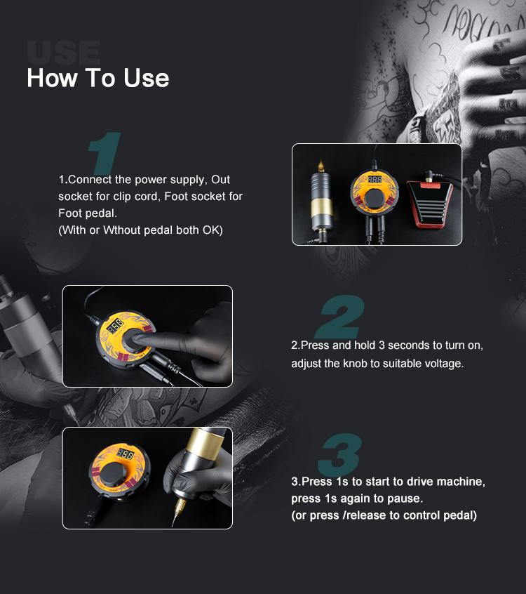 Dual Mode Switch Tattoo Power Supply Voltage With Power Adaptor For Coil Frame Rotary Tattoo Machine Control Switch