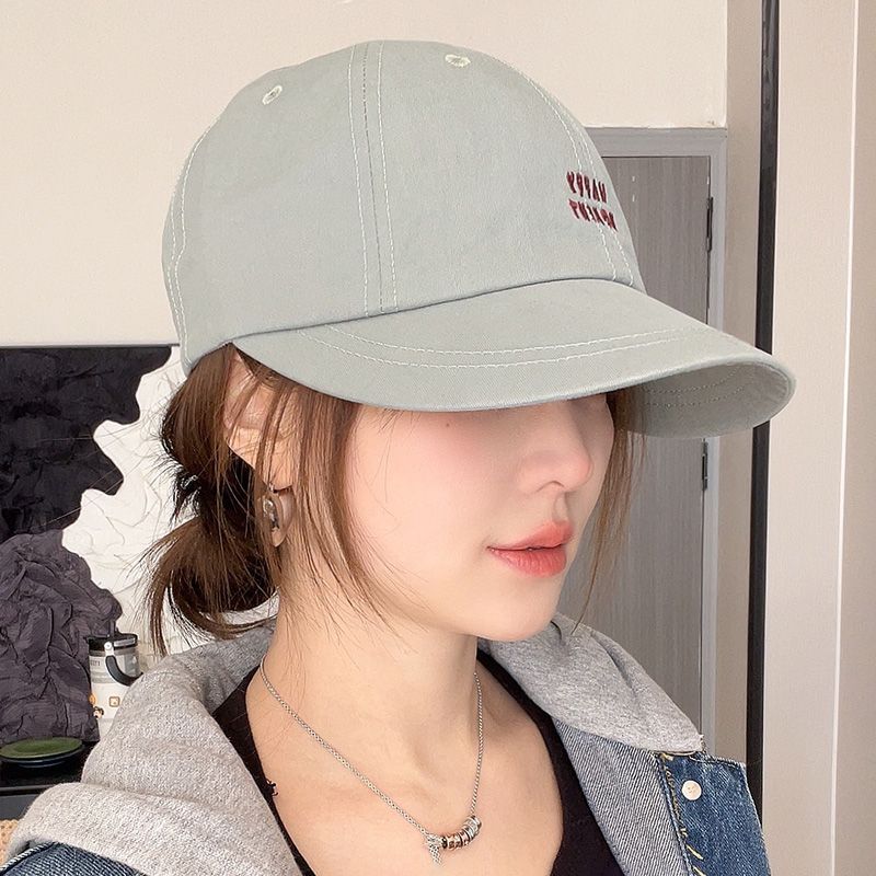

Hat for Women 2025 New Spring Summer Baseball Cap Wide Brim Big Face Make Your Face Look Smaller Brim Hat Sun Protection Sun Hat Cyan All yards