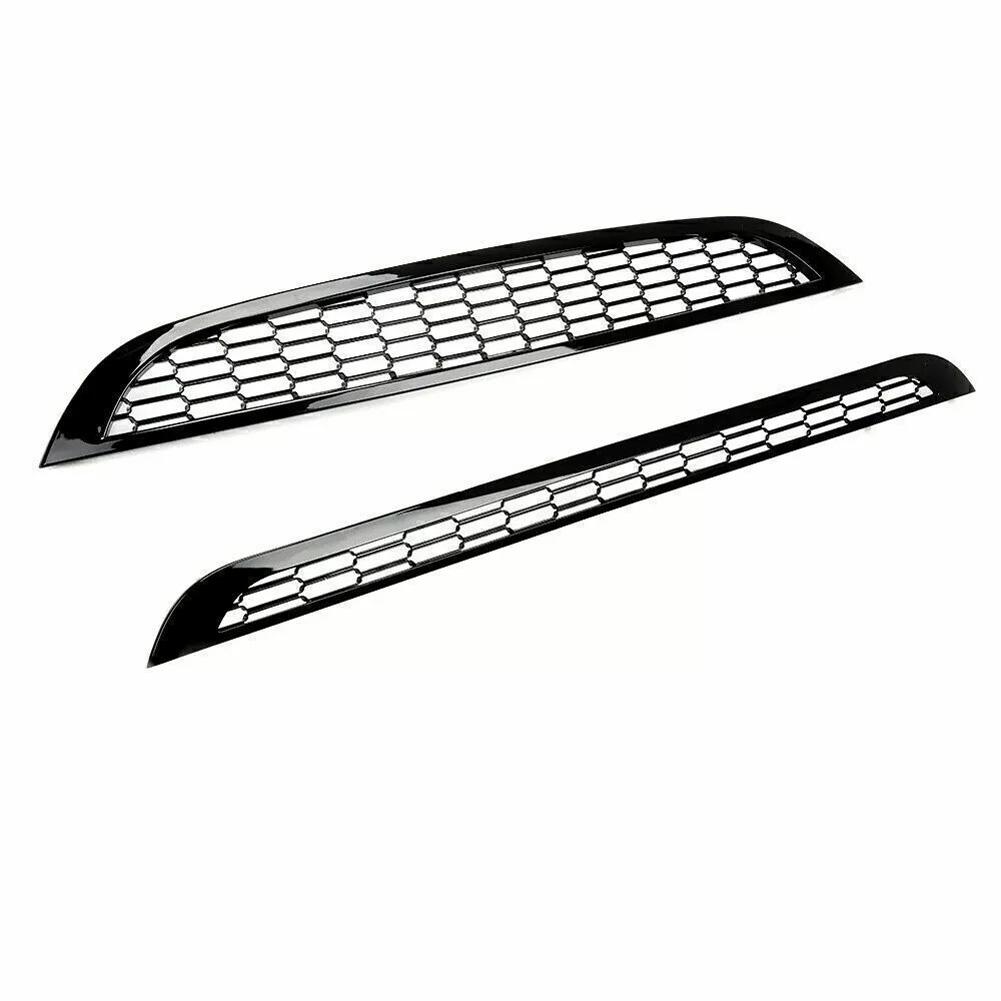 2Pcs Front Upper & Lower Grille Honeycomb Mesh Grille Cover Compatible With MINI One&COOPER R50 R52 R53 51137026202 51137133847