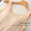 Modal Padded Plus Size Camisole for Women, Slim Fit, Solid Color, Versatile One-Piece, Round Neck