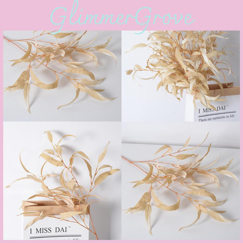 Große künstliche Weidenblattblume aus Seidenmaterial für Hochzeitsdekoration und Foto-Requisiten