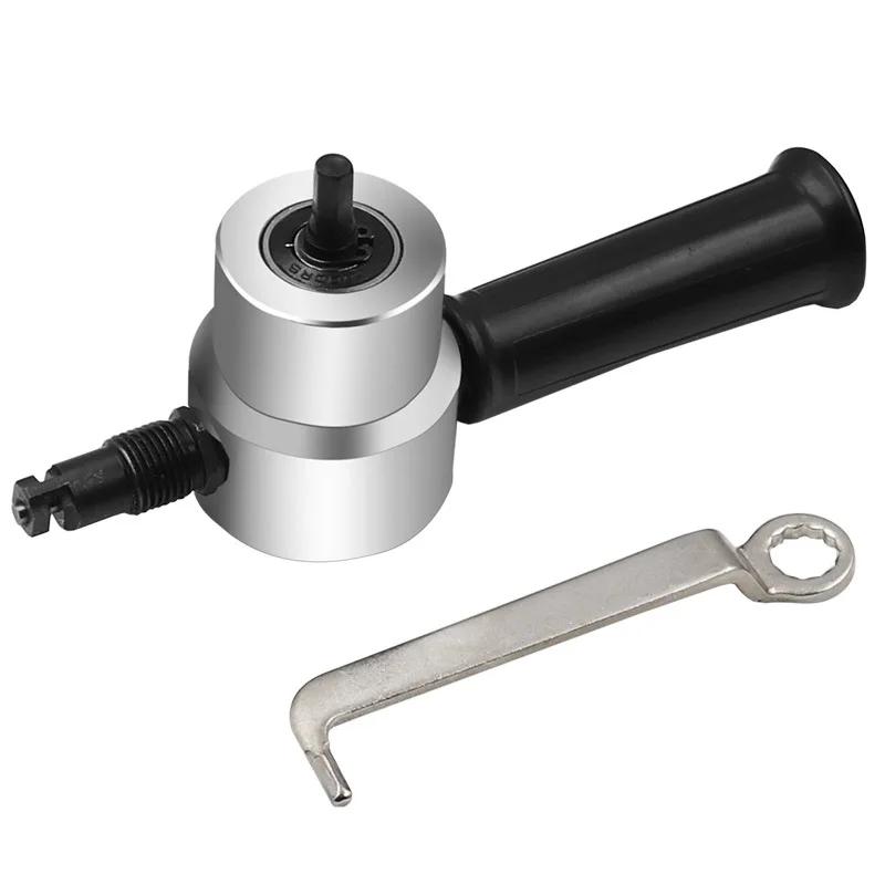 Metal Sac Kesici Çift Başlı Demir Kemirici Kesme Aleti Elektrikli Matkap Eklentisi Modifikasyon Plakası Zımba Makası Ayarlanabilir