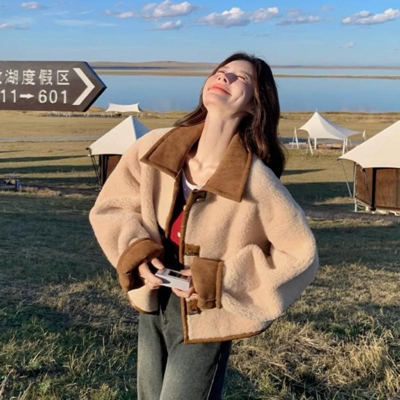 Women's Fashionable and Warm Double-sided Fleece-lined Thick Coat for Autumn and Winter