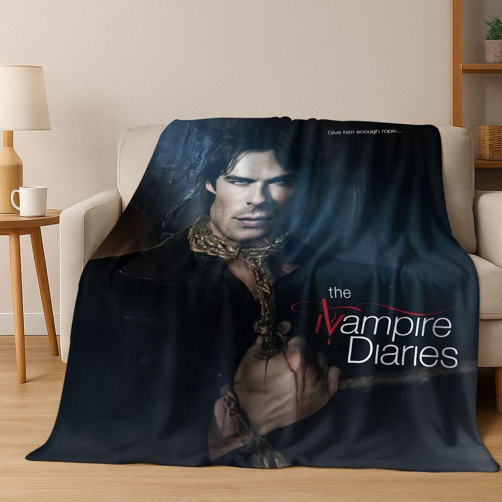 26 Stil The Vampire Diaries Damon Salvatore Flanelldecke, Warme und Gemütliche Weiche Überwurfdecke für Zuhause Schlafzimmer Bett Sofa Abdeckung