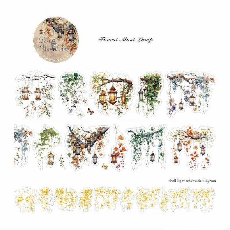 200cm/roll Tape Hill Country Flowering Branch Series PET Die-cut Tape Creative DIY Hand Account Scrapbook Decorative Tape