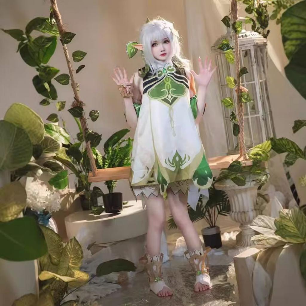 Nahida Cosplay Costume Lesser Lord Kusanali Full Set Dress Ears Wig Nahida Outfits for Comic Con