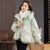 Winter women's small short thickened loose cotton-padded clothes, warm hooded jacket