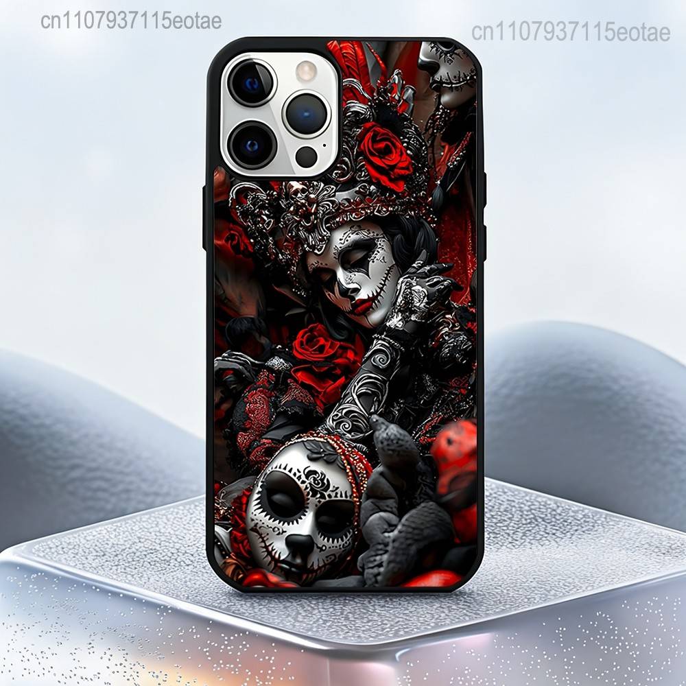 Day of the Dead Mexican Skull GIRL Magnetic Case For IPhone 14 16 17 13 12 11 15 Pro Max Plus For Magsafe Wireless Charge Cover