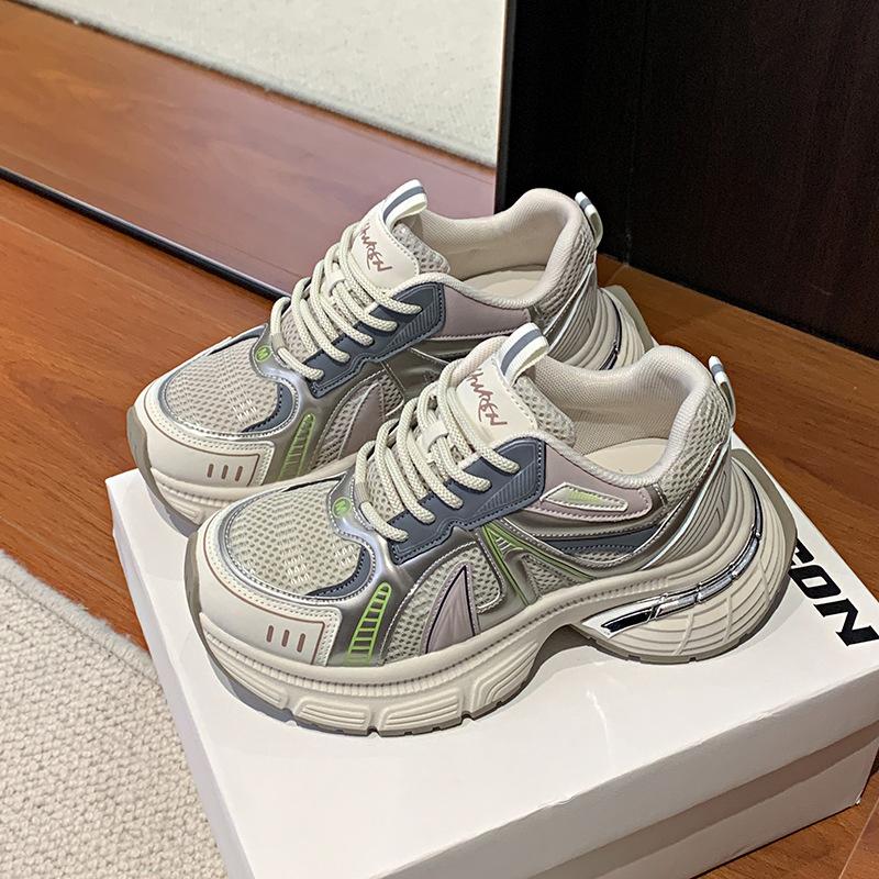 

Platform dad shoes women s 2025 autumn new versatile breathable height-increasing muffin shows small feet and light casual sports shoes 40