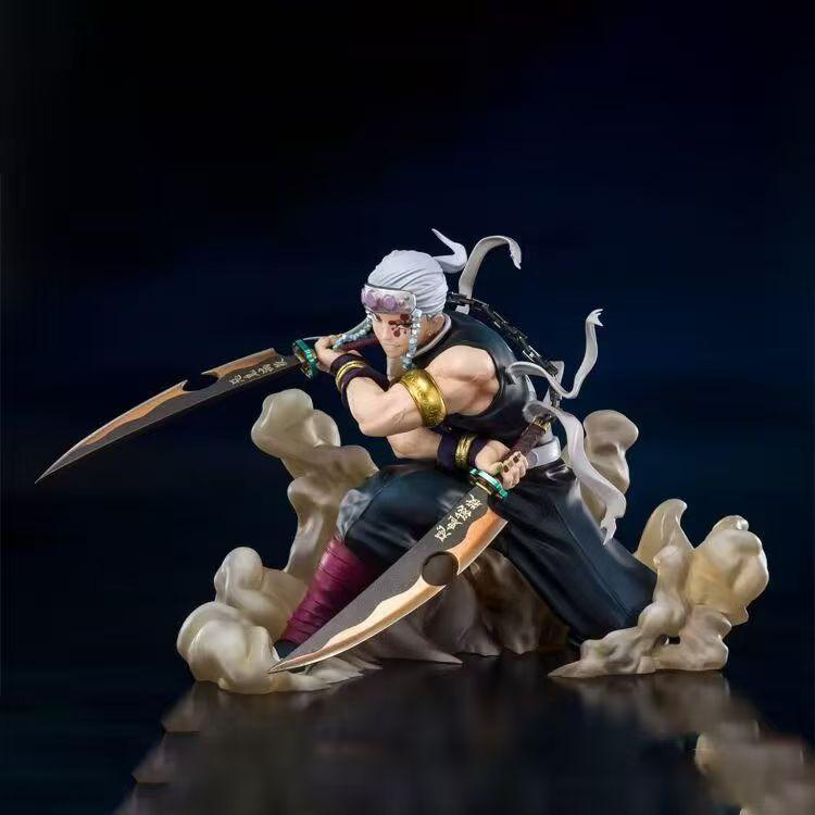

15CM demon slayer Heavenly Pillar of Sound Tanjiro Geisha Collectible Combat Stance Draw a sword Lovely Gift Favorite PVC figures