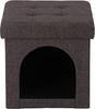 Fuji Boeki Pet House Storage Stool, 30cm Wide X 30cm Deep X 30cm High, Charcoal Fabric, Foldable, Mini 53702, Small