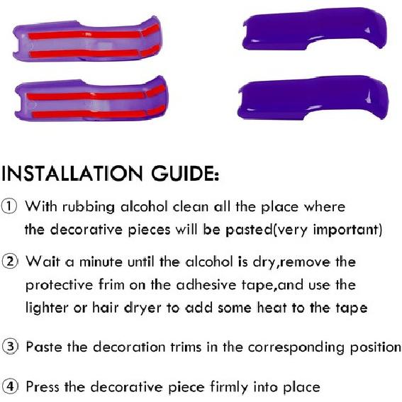 Engine Hood Hinge Cover Decoration Exterior for Jeep Wrangler JL JT 2018+Purple