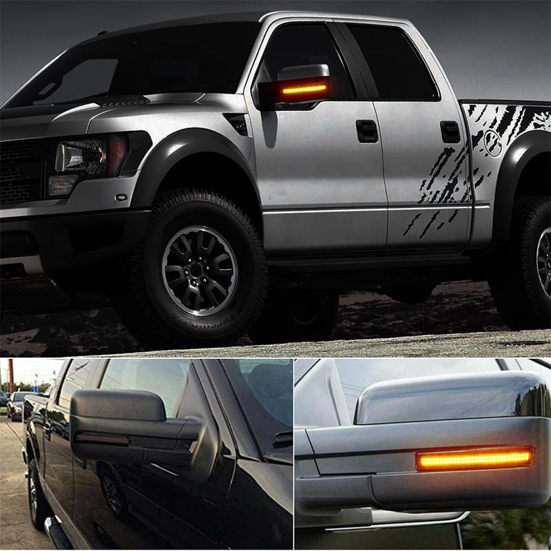 LED Dynamic Turn Signal Light Flowing Water Side Mirror Signal Blinker lamp for Ford F-150 Raptor 2010 2011 2012 2013 2014 12V