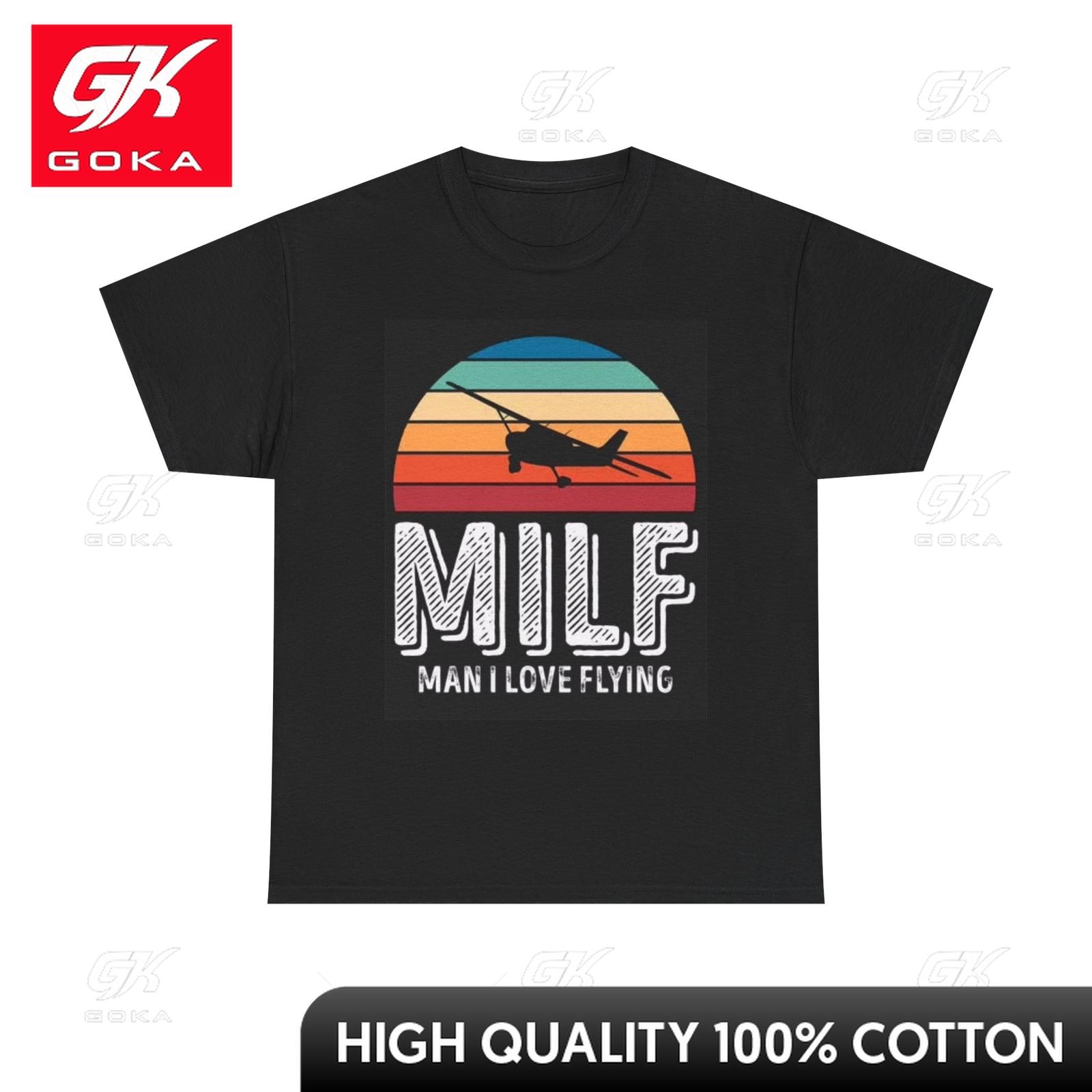 

MILF Unisex I Love Flying T Shirt Funny Plane Graphic Unisex Heavy Cotton Relaxed Festival Bold Casual Tee Merry FreeSpirit Tees S