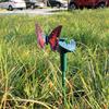 Butterfly & Bird Garden Stake Solar Powered Flying Wobble Fluttering Butterfly Ornament Solar Garden Dancing Ornament for Garden