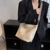 Geantă Tote de Damă Vintage, Geantă de Umăr Sling din Piele PU la Modă, Capacitate Mare, Simplă, cu Curea Lată, Tip Găleată, Crossbody, Modă