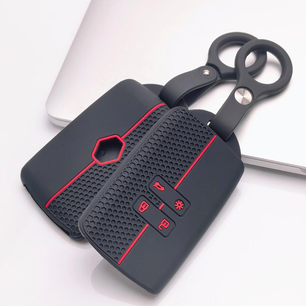 Key Case Cover for Renault Koleos Kadjar Megane Talisman Espace Captur Clio Scenic with Keychain Anti-Scratch Surface Shockproof Structure