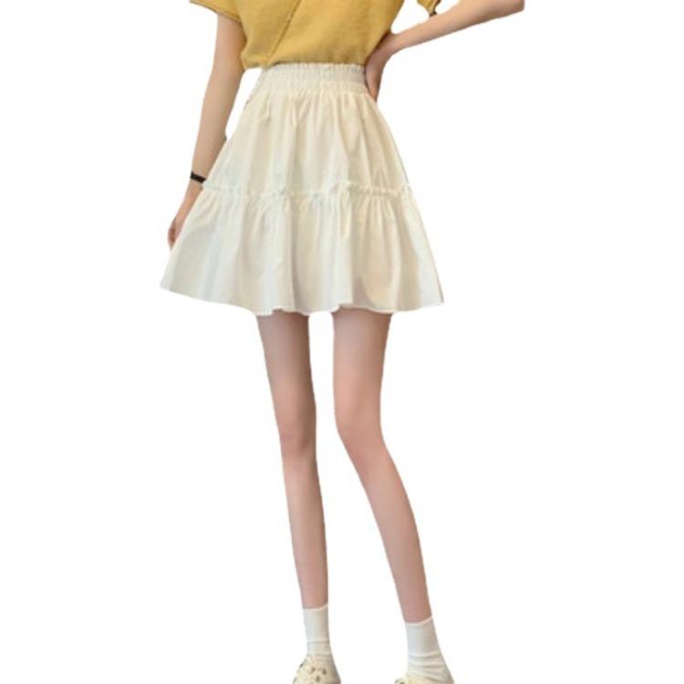 Spring Autumn Skirts for Petite Women High-waisted A-line Short Skirt Pleated Skirt Umbrella Skirt Women's Casual All-match Versatile Skirts
