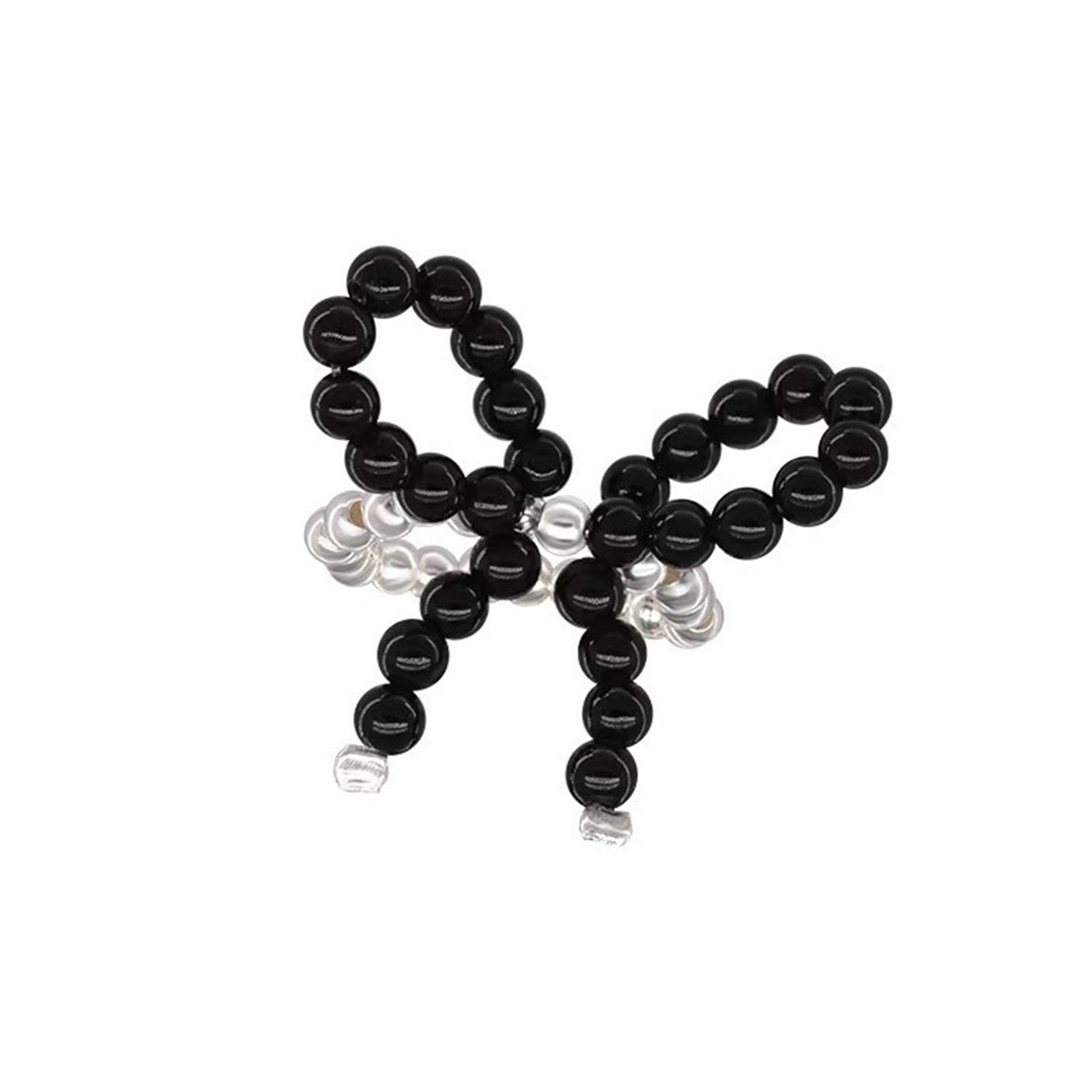 

Модные эластичные кольца-бантики, акриловые бусины, кольца-бабочки, регулируемые кольца-бантики, аксессуары для женщин и девочек чёрный