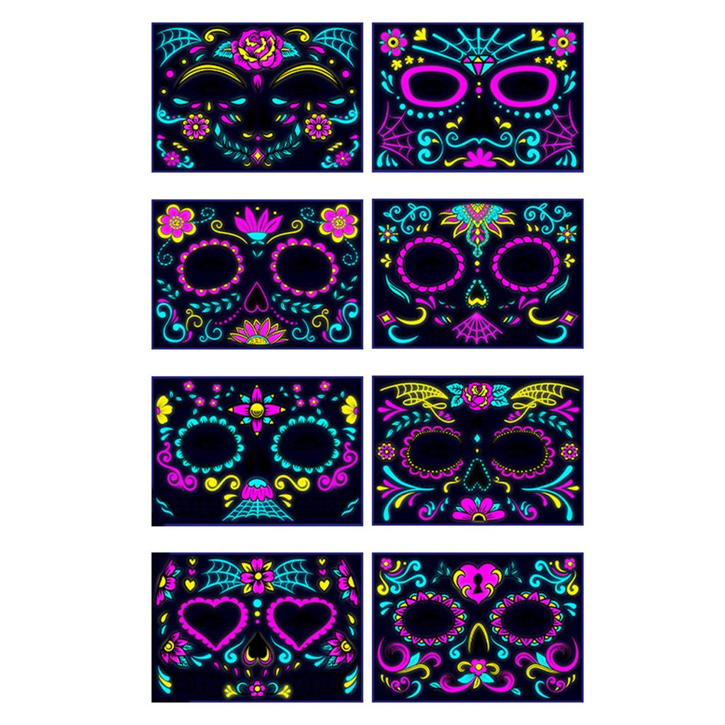 Mexico Halloween Large Mouth Face Tattoo Stickers Holiday Temporary Spookys Horror Mouth Spookys Look Stickers for Cosplay Part